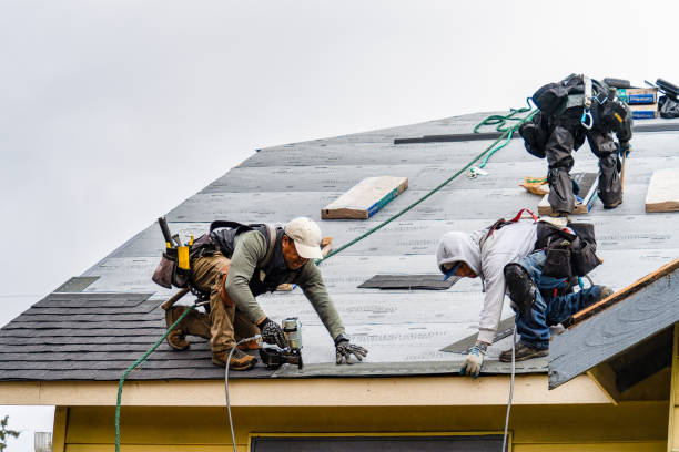 Professional Gutter Installation technician working in Guilford, IN